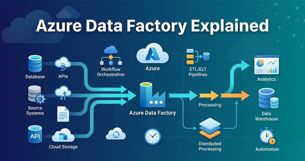 azure data factory cloud etl pipeline and modern data engineering workflow architecture