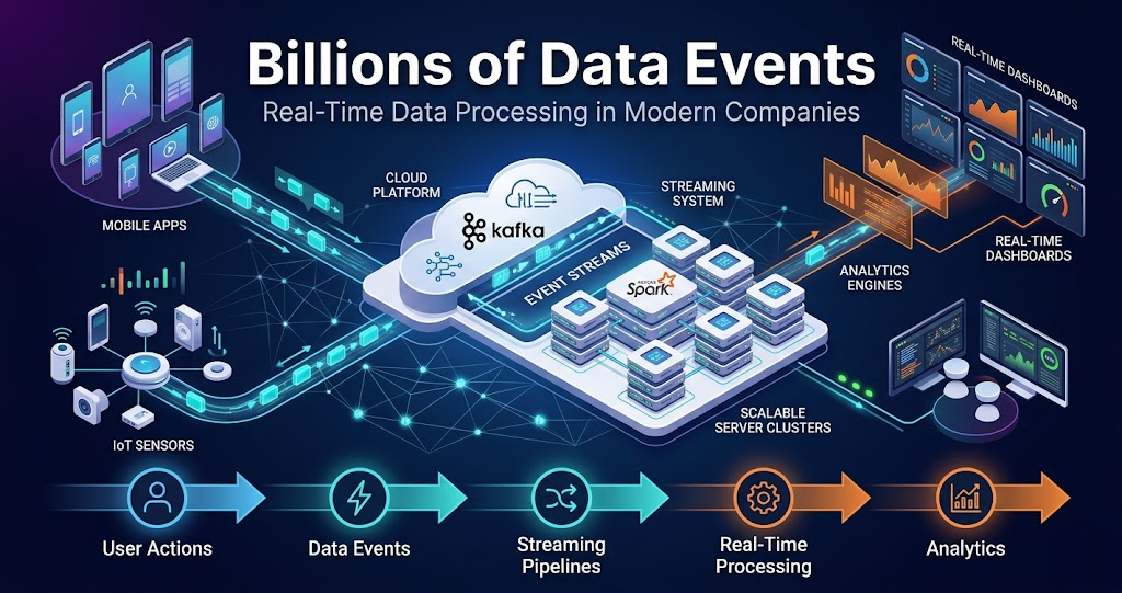 billions of real time data events processing architecture using streaming pipelines and cloud data engineering systems