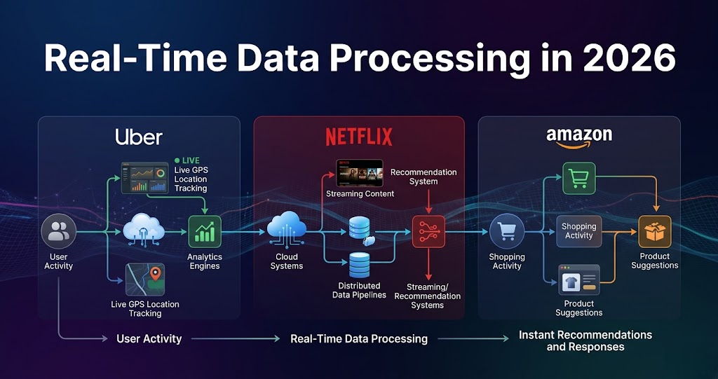 real time data processing architecture used by uber netflix and amazon in modern cloud data engineering systems